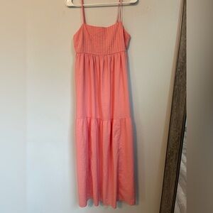 American Eagle Coral Pink Maxi Sundress with adjustable Straps Size Small